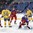 BUFFALO, NEW YORK - DECEMBER 31: Russia's Vladislav Sukhachyov #30 reaches out in attempt to make the glove save while Yegor Zaitsev #6, Artyom Minulin #5 along with Sweden's Lias Andersson #24 and Alexander Nylander #19 look on during preliminary round action at the 2018 IIHF World Junior Championship. (Photo by Matt Zambonin/HHOF-IIHF Images)

